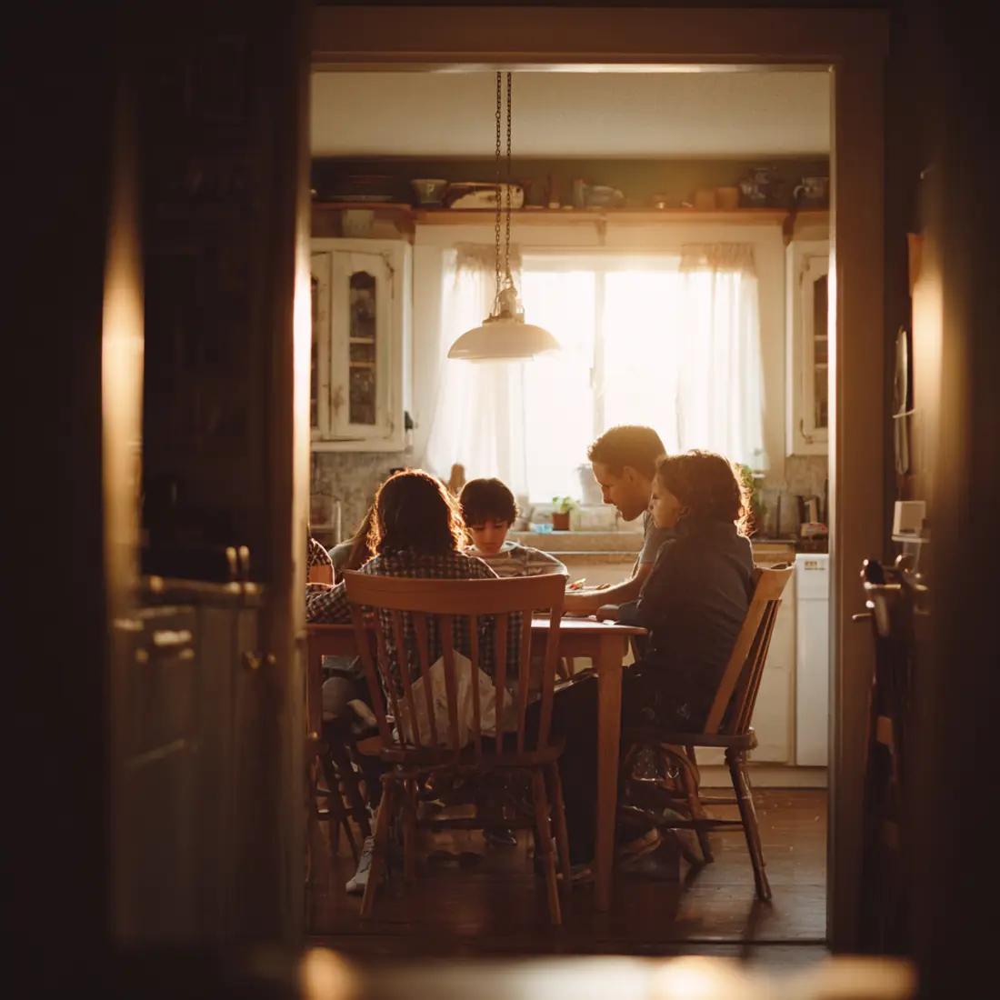 Familia protegida en casa, representando el seguro de vida para la familia