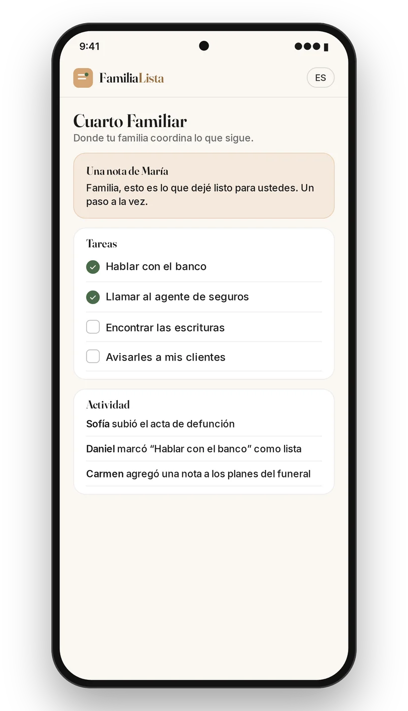 Cuarto Familiar con tareas compartidas y registro de actividad