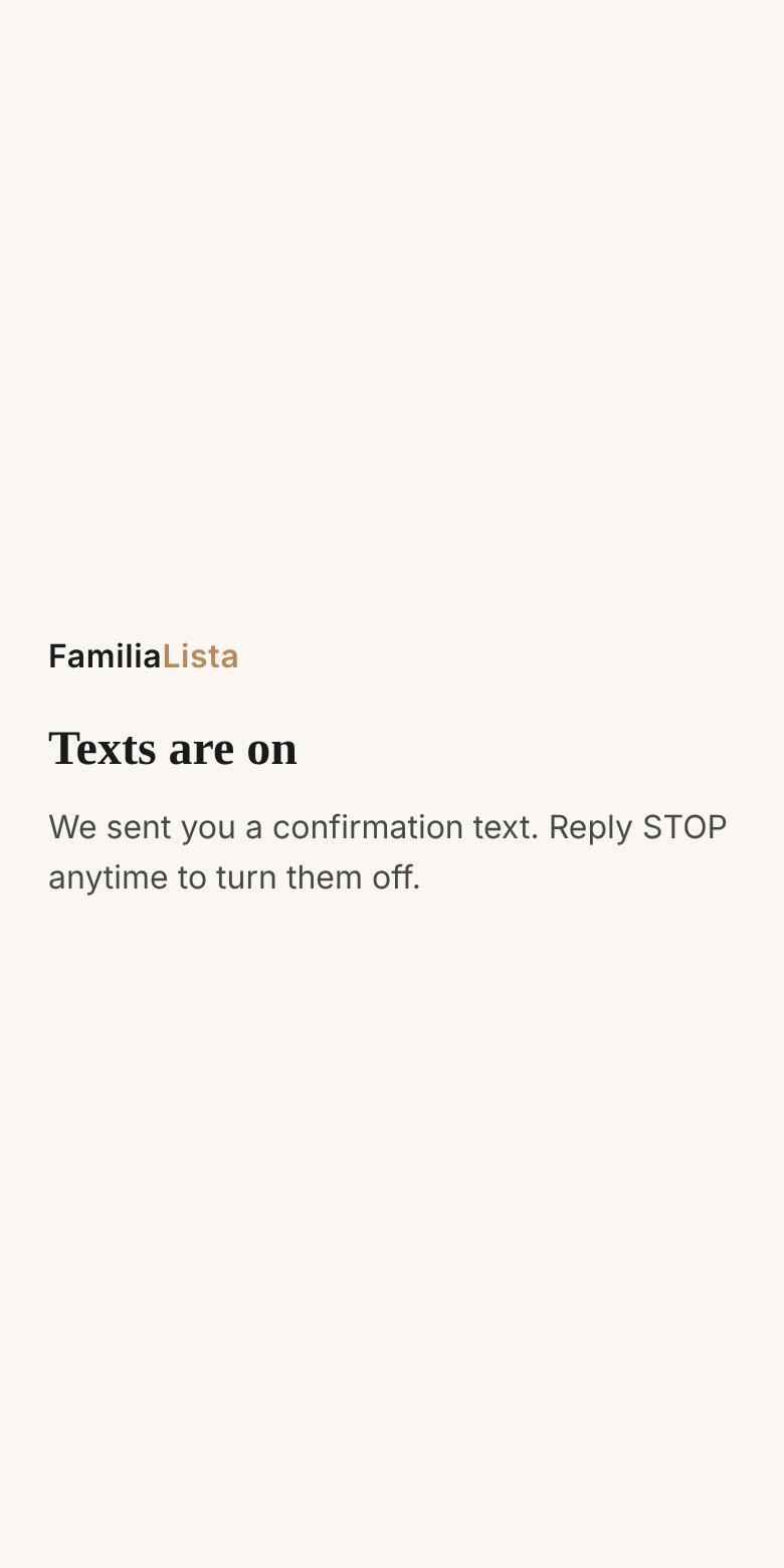 FamiliaLista page: Texts are on